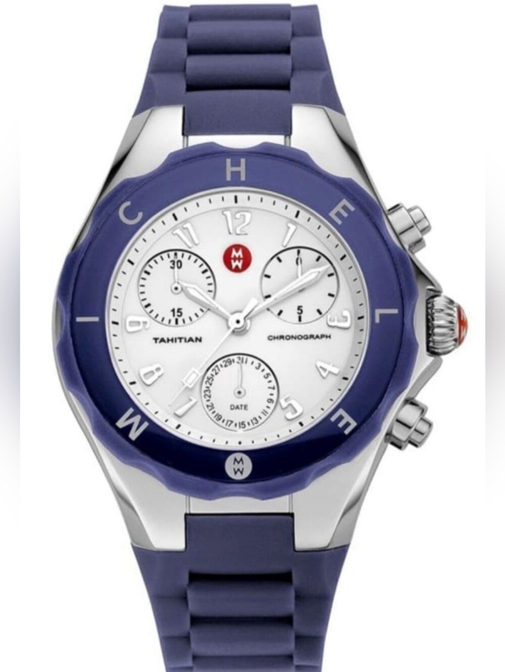 MICHELE Tahitian Jelly Bean Watch Navy Blue